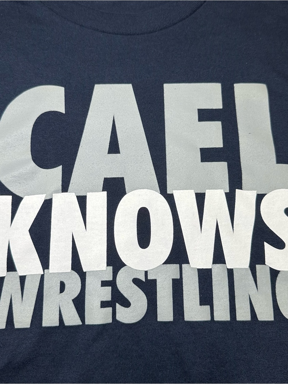 Penn State Nittany Lions Cael Knows Wrestling T-Shirt Blue Gym Graphic Tee - Picture 2 of 7